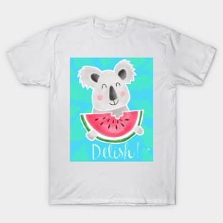 Delish Koala Eating Watermelon T-Shirt